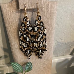 New leopard beaded earrings - Tatum #98
